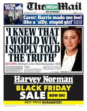 Cover of The Irish Mail on Sunday