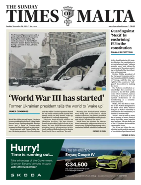 Cover of The Sunday Times of Malta