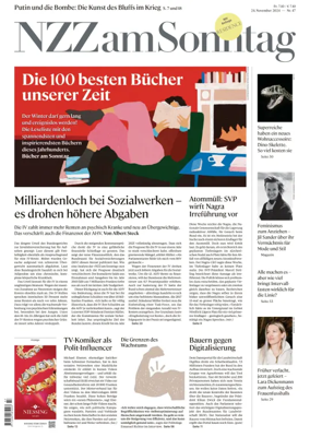 Cover of Neue Zurcher Zeitung Sunday