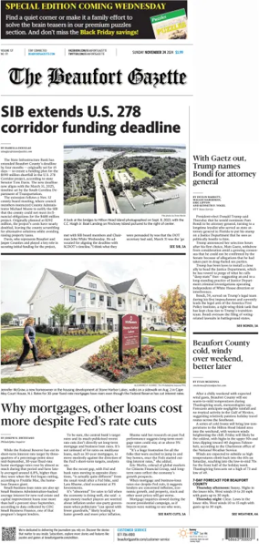 Cover of Beaufort Gazette (Sunday)