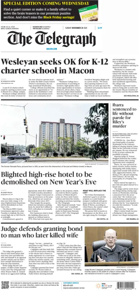 Cover of The Telegraph (Macon) (Sunday)