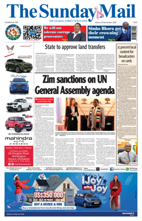 Cover of The Sunday Mail (Zimbabwe)
