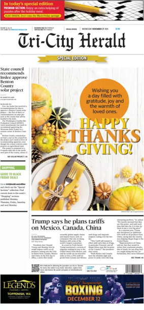 Cover of Tri-City Herald