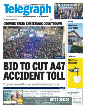 Cover of The Peterborough Evening Telegraph
