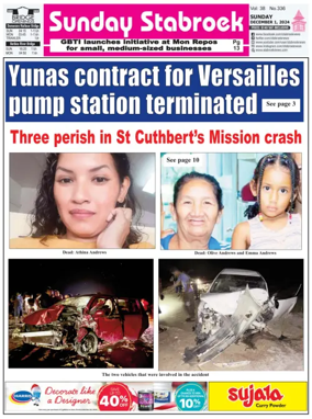 Cover of Stabroek News Sunday