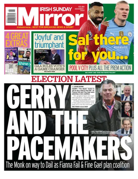Cover of Irish Sunday Mirror
