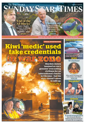 Cover of Sunday Star-Times