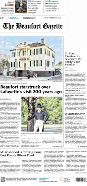 Cover of Beaufort Gazette (Sunday)
