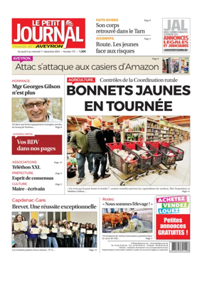 Cover of Le Petit Journal - L'hebdo local de l'Aveyron