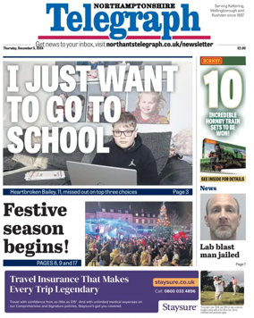 Cover of Northants Evening Telegraph