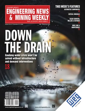 Cover of Engineering News and Mining Weekly