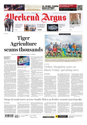 Cover of Weekend Argus (Saturday Edition)