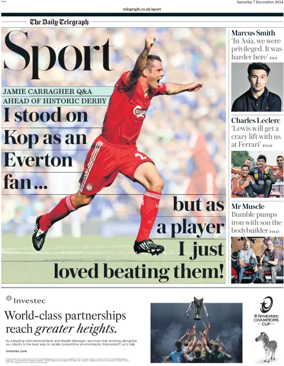 Cover of The Daily Telegraph - Sport Saturday