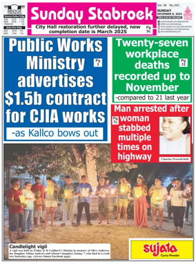 Cover of Stabroek News Sunday