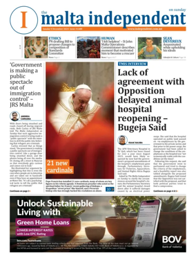 Cover of The Malta Independent on Sunday
