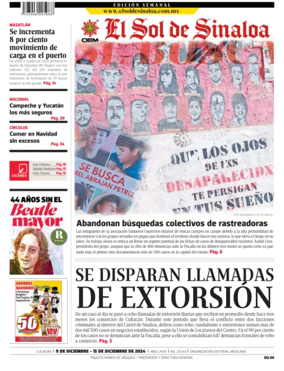 Cover of El Sol de Sinaloa