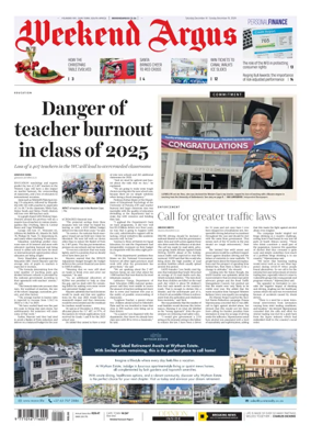 Cover of Weekend Argus (Saturday Edition)