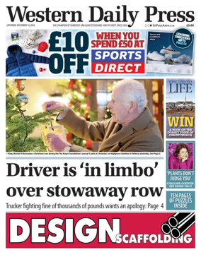 Cover of Western Daily Press (Saturday)