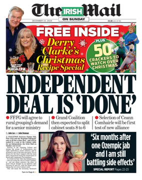 Cover of The Irish Mail on Sunday