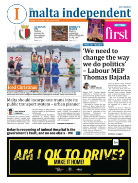 Cover of The Malta Independent on Sunday