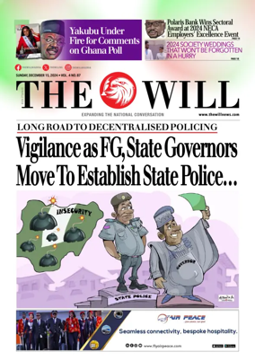 Cover of THEWILL NEWSPAPER