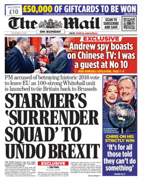 Cover of The Mail on Sunday