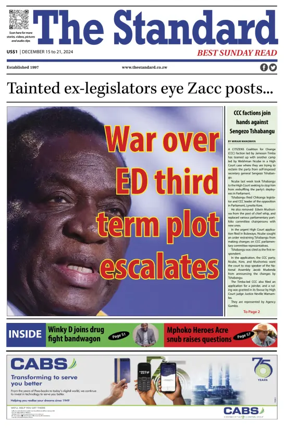 Cover of The Standard (Zimbabwe)