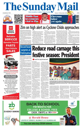 Cover of The Sunday Mail (Zimbabwe)