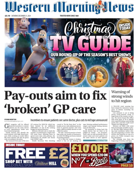 Cover of Western Morning News (Saturday)