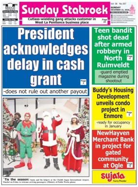 Cover of Stabroek News Sunday