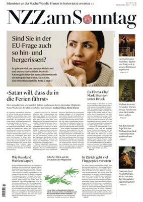 Cover of Neue Zurcher Zeitung Sunday