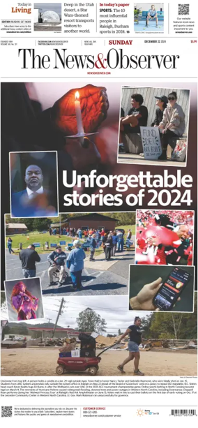 Cover of The News & Observer (Sunday)