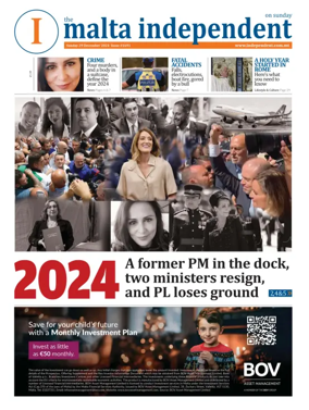 Cover of The Malta Independent on Sunday