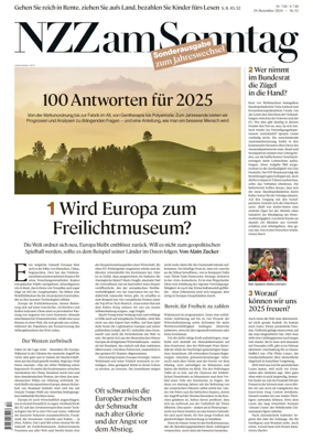 Cover of Neue Zurcher Zeitung Sunday