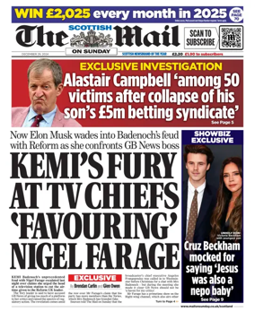 Cover of The Scottish Mail on Sunday