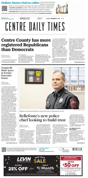 Cover of Centre Daily Times (Sunday)