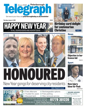 Cover of The Peterborough Evening Telegraph