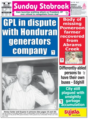 Cover of Stabroek News Sunday