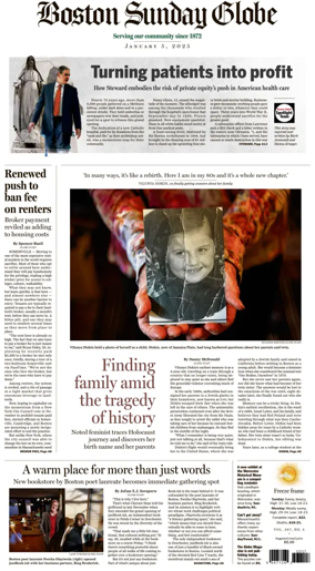 Cover of Boston Sunday Globe