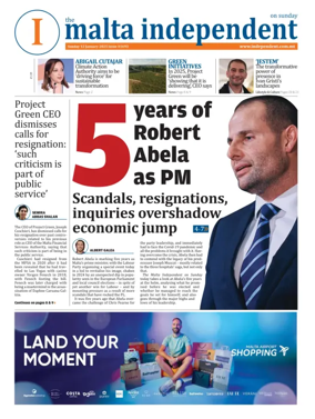 Cover of The Malta Independent on Sunday