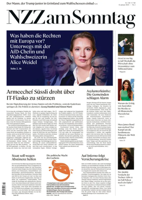Cover of Neue Zurcher Zeitung Sunday