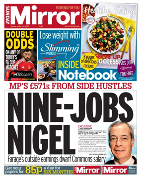 Cover of Sunday Mirror (Northern Ireland)