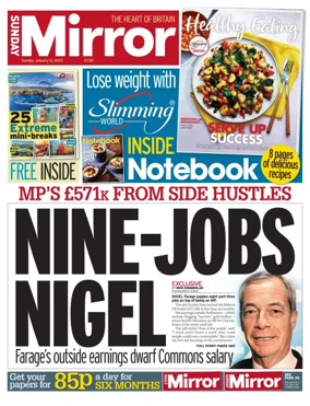 Cover of Sunday Mirror