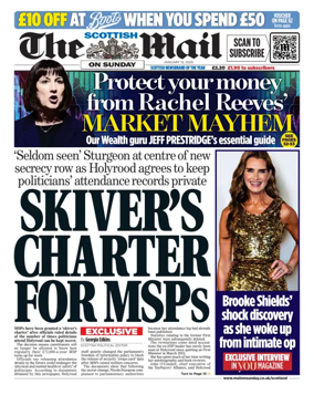 Cover of The Scottish Mail on Sunday