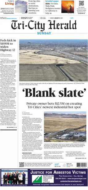 Cover of Tri-City Herald (Sunday)