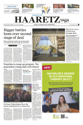 Cover of Haaretz english edition (Friday)