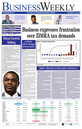 Cover of Business Weekly (Zimbabwe)
