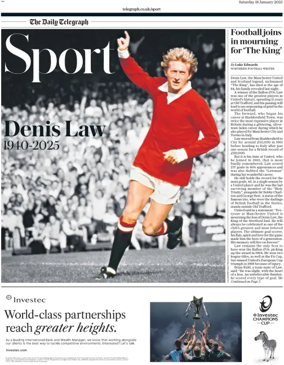 Cover of The Daily Telegraph - Sport Saturday