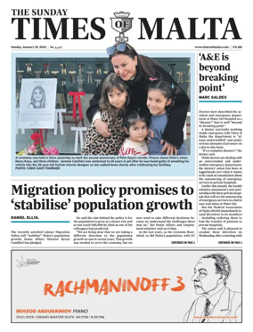 Cover of The Sunday Times of Malta
