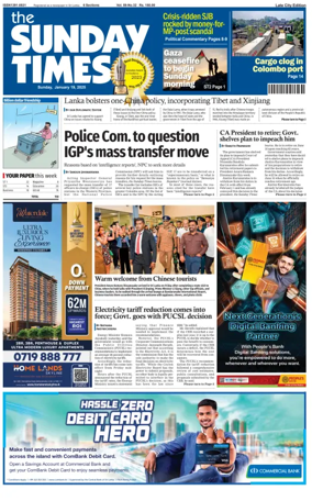 Cover of Sunday Times (Sri Lanka)